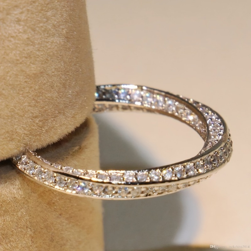 Women's Twisted Band Eternal Ring with Zirconia - April Birthstone